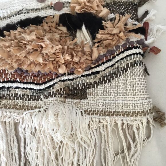 OOAK handmade woven wall hanging, earth tones. A0001 - Picture 4 of 8